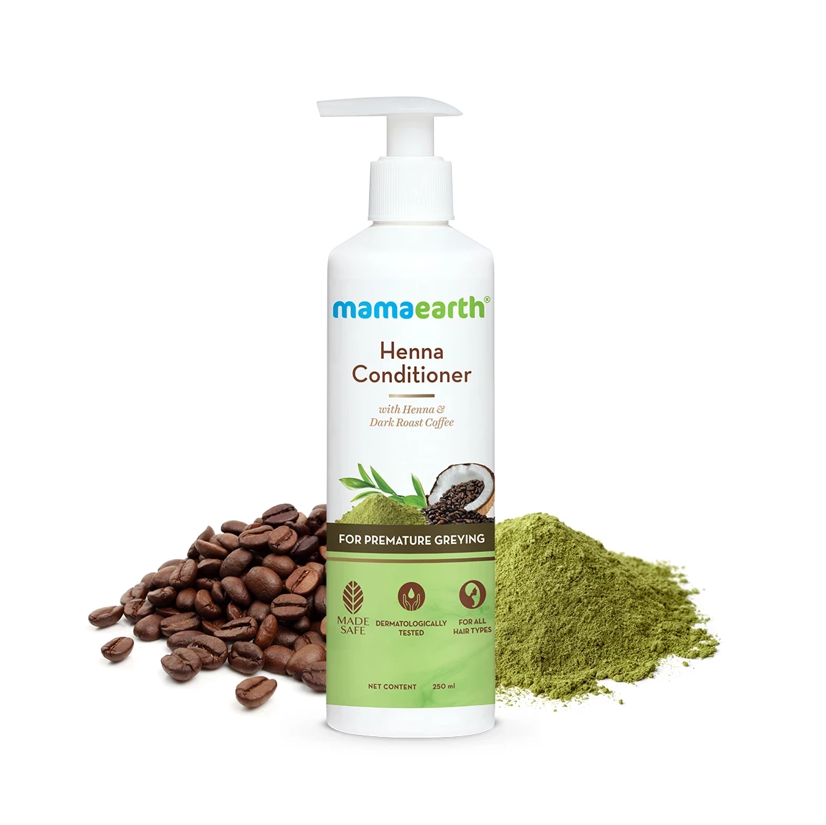 Henna Conditioner with Henna and Deep Roast Coffee for Premature Greying, 250 ml-1.webp